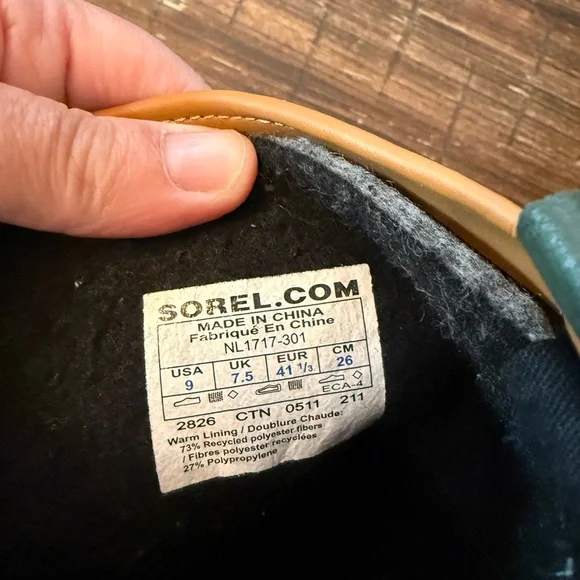 Sorel Women's Premium Canvas Duck Boots Waterproof Hunter Green Size 9 - Picture 6 of 8